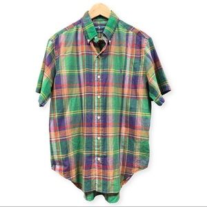 Ralph Lauren Men’s Madras S/S Button Up - Medium